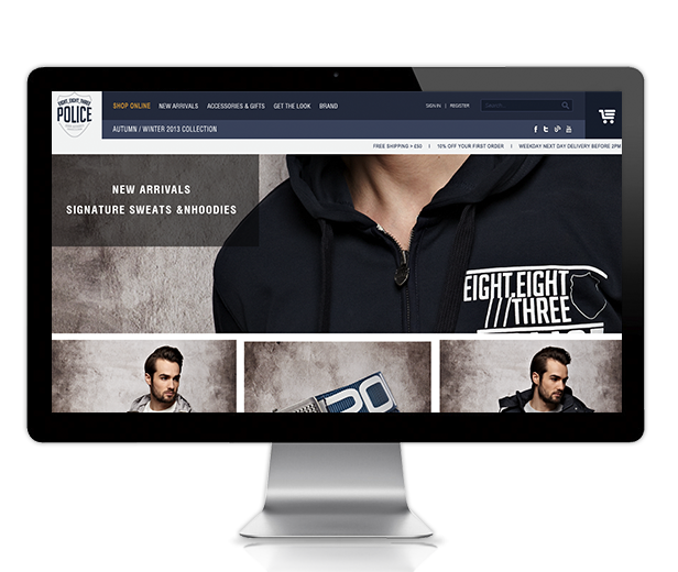 Client 883 Police, Development Ecommerce, Magento Customization at Nexia Commerce in Bangalore, India